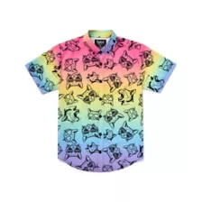 Rainbow Cat Pride Party Button Up Shirt at Spencer's
