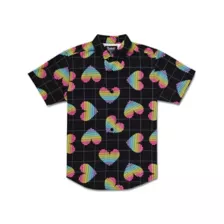 Pastel Hearts Pride Button Up Shirt at Spencer's