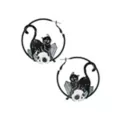 Black Cat and Skull Hoop Earrings at Spencer's