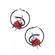 Serpent Heart Hoop Earrings at Spencer's