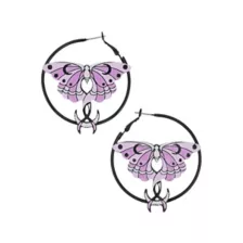 Moth Moon Hoop Earrings at Spencer's