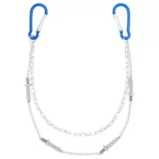 2 Row Blue and Silver-Tone Carabiner Sword Wallet Chain at Spencer's