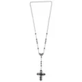 Black Gothic Cross Beaded Chain Rosary Necklace at Spencer's