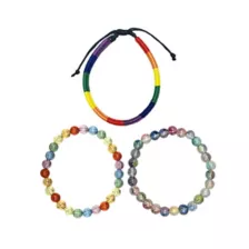 Multi-Pack Pride Rainbow Mixed Bracelets - 3 Pack at Spencer's
