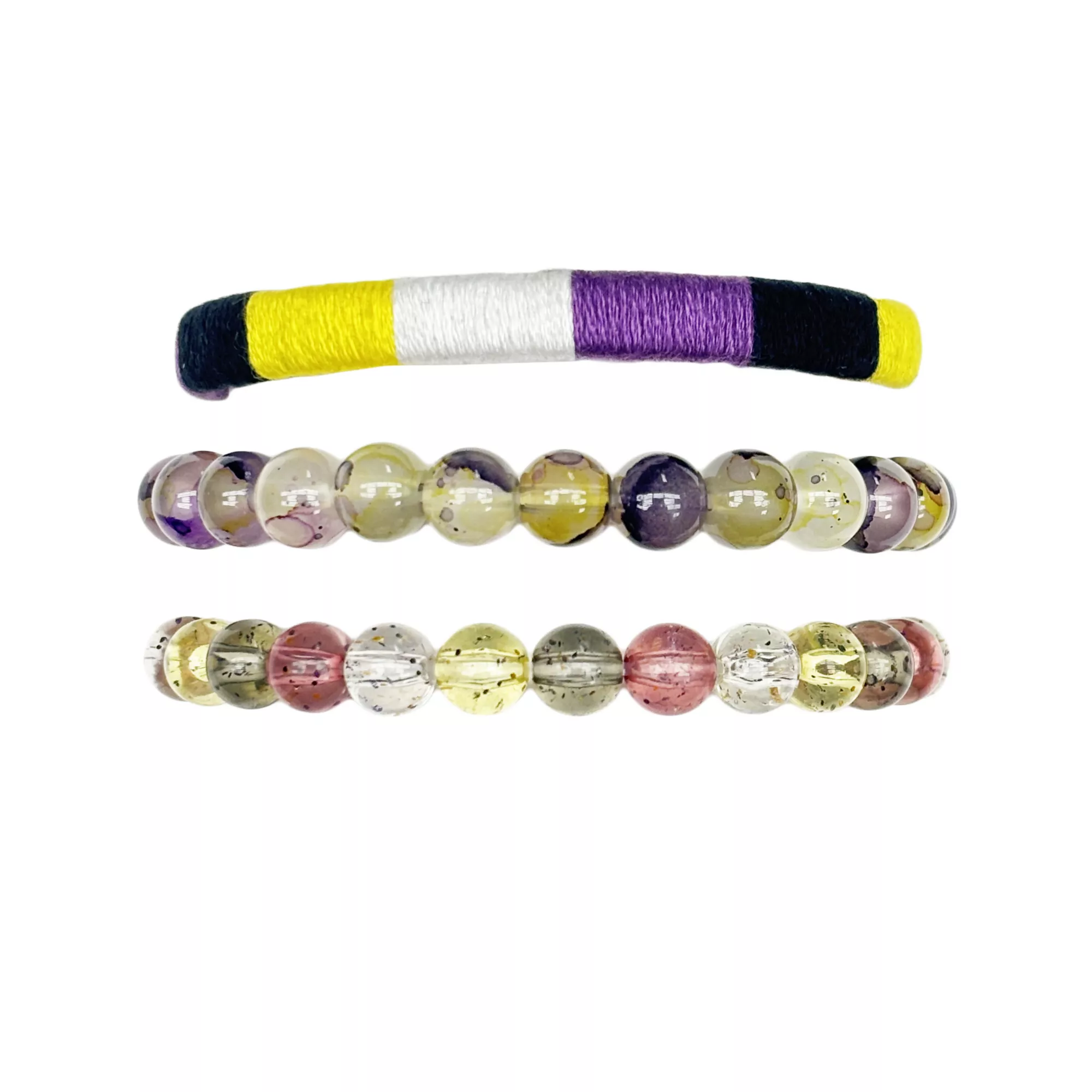 Multi-Pack Nonbinary Pride Mixed Bracelets - 3 Pack