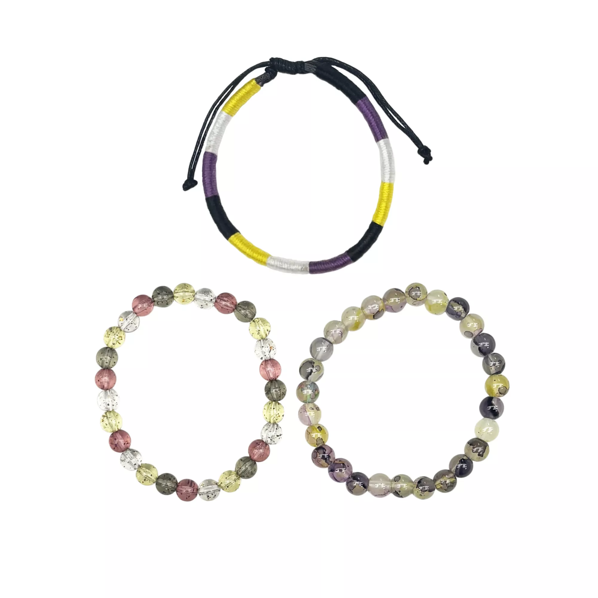 Multi-Pack Nonbinary Pride Mixed Bracelets - 3 Pack