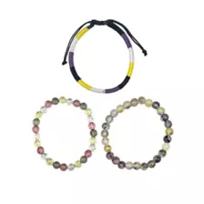 Multi-Pack Nonbinary Pride Mixed Bracelets - 3 Pack at Spencer's