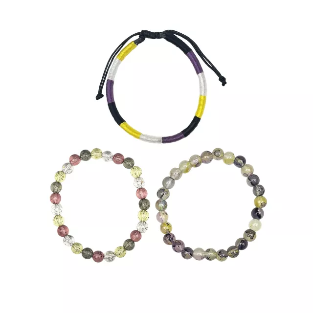 Multi-Pack Nonbinary Pride Mixed Bracelets - 3 Pack at Spencer's