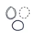 Multi-Pack Black and White Beaded Bracelets - 3 Pack at Spencer's