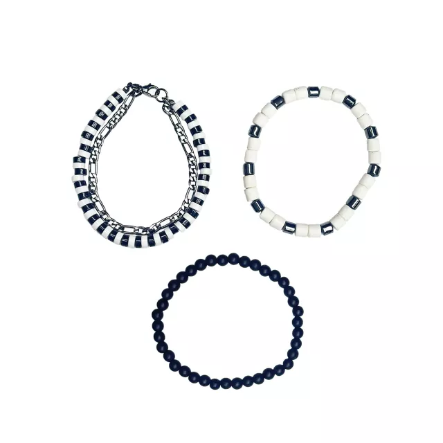 Multi-Pack Black and White Beaded Bracelets - 3 Pack at Spencer's