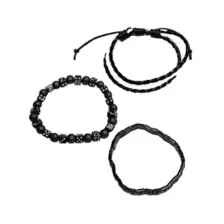 Multi-Pack Black Dice Beaded Bracelets - 3 Pack at Spencer's