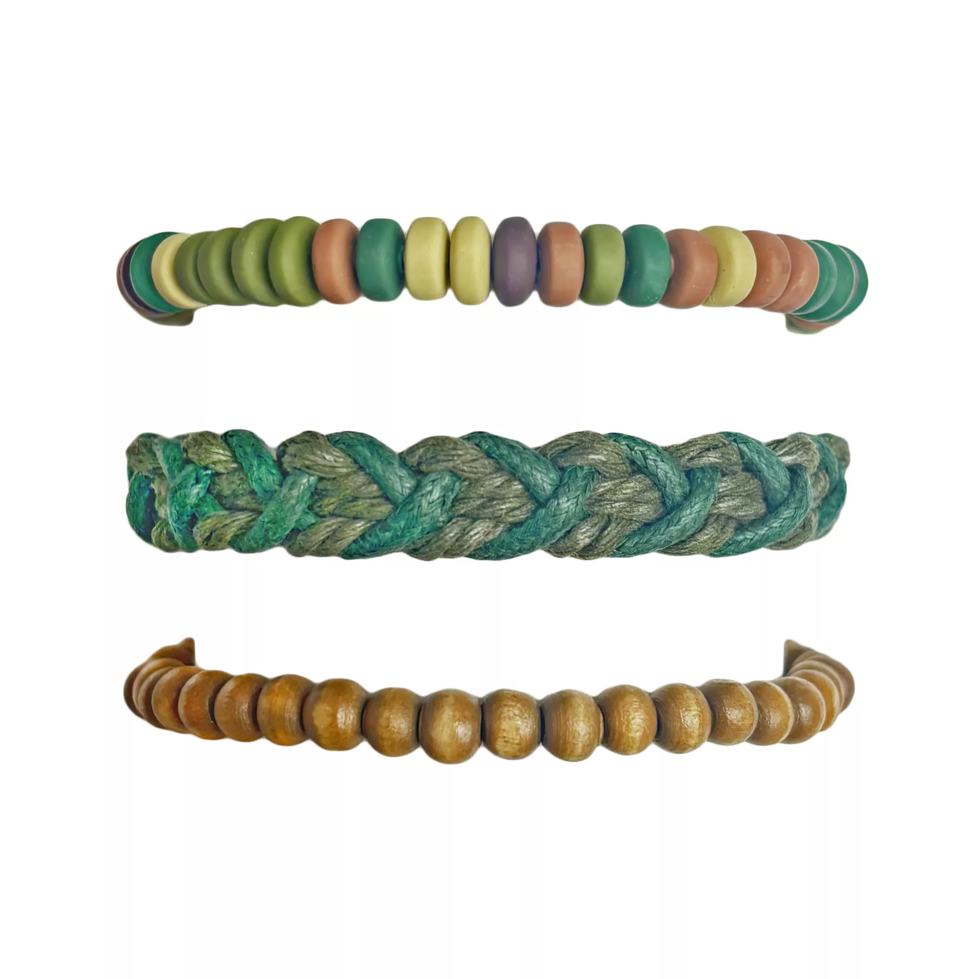 Multi-Pack Beaded Cord Multicolor Bracelets - 3 Pack