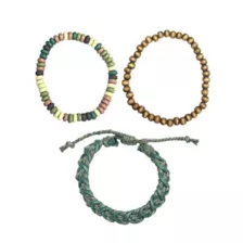 Multi-Pack Beaded Cord Multicolor Bracelets - 3 Pack at Spencer's