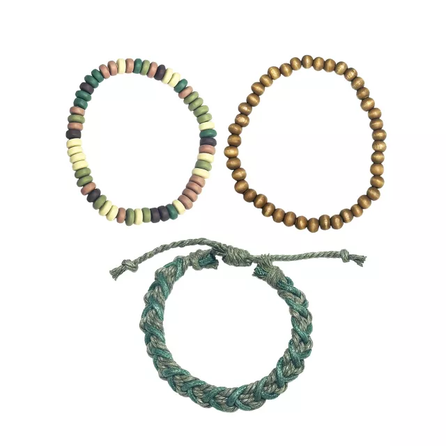 Multi-Pack Beaded Cord Multicolor Bracelets - 3 Pack at Spencer's