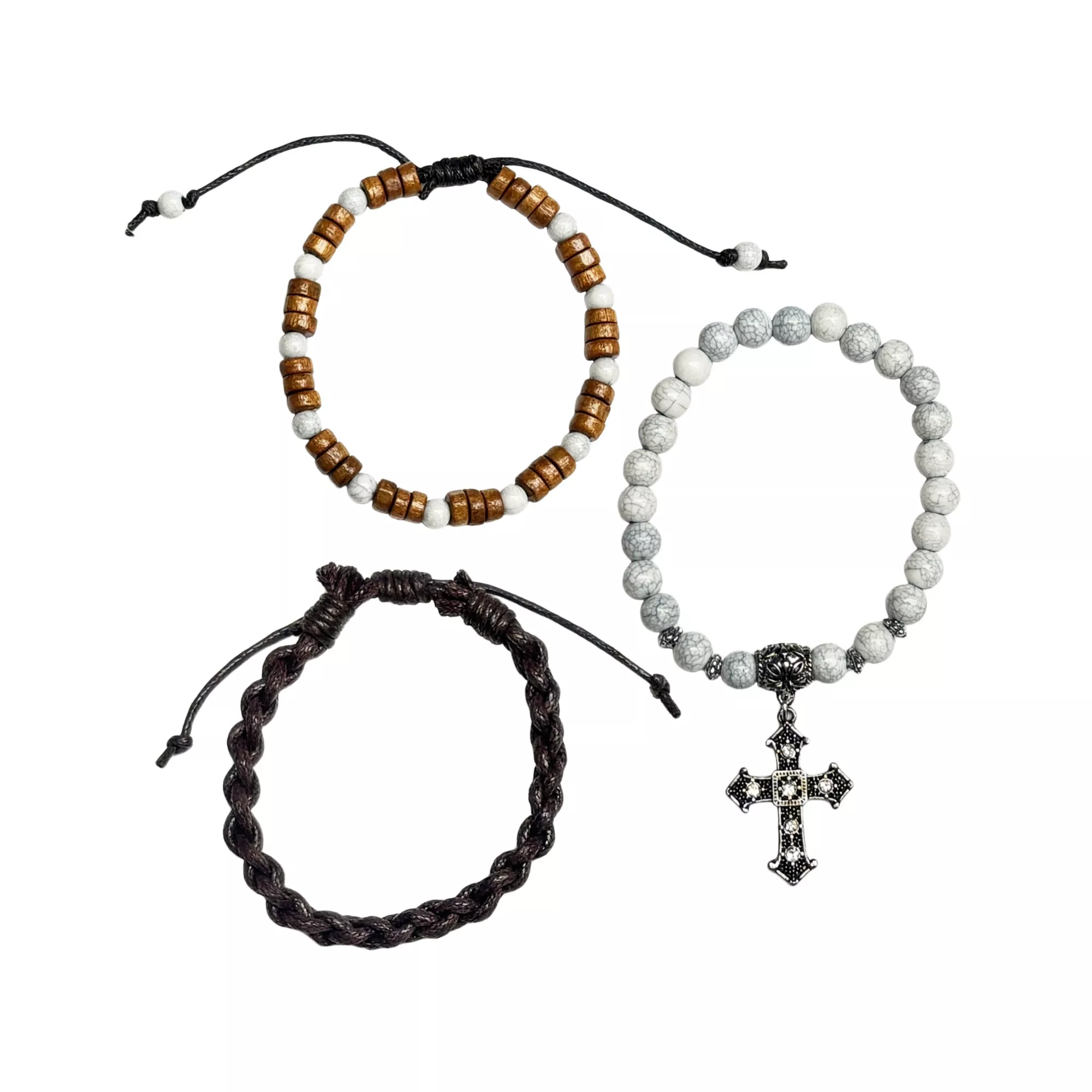 Multi-Pack Cross Beaded Bracelets - 3 Pack