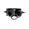 Black and Red Spiked O-Ring Cuff Bracelet at Spencer's