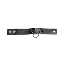 Black and Red Spiked O-Ring Cuff Bracelet at Spencer's