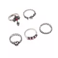 Multi-Pack Skull Cross Gothic Assorted Rings - 5 Pack at Spencer's