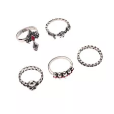 Multi-Pack Skull Cross Gothic Assorted Rings - 5 Pack at Spencer's