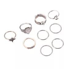 Multi-Pack Moon Star Opal-Effect Assorted Rings - 9 Pack at Spencer's