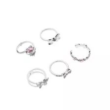 Multi-Pack Butterfly Heart Rings - 5 Pack at Spencer's