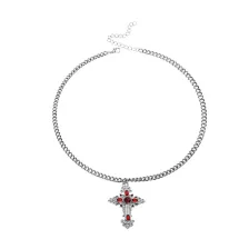 Red CZ Gothic Cross Pendant Necklace at Spencer's