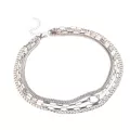 O-Ring Mixed Chain Silver-Tone 4-Row Necklace at Spencer's