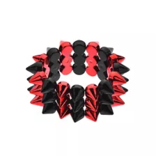Red and Black Spike Stud Cuff Bracelet at Spencer's