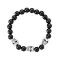 Multi-Pack Black and Blue Cross Skull Silver-Tone Beaded Bracelets - 5 Pack at Spencer's