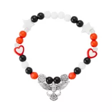 Multi-Pack Black and Red Gothic Charm Mixed Bracelets - 5 Pack at Spencer's