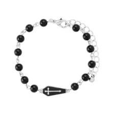 Multi-Pack Black and Red Gothic Charm Mixed Bracelets - 5 Pack at Spencer's