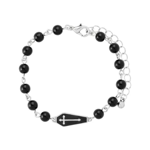 Multi-Pack Black and Red Gothic Charm Mixed Bracelets - 5 Pack at Spencer's