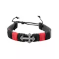 Black and Red Beaded and Braided Cord Cross Bracelets - 3 Pack at Spencer's