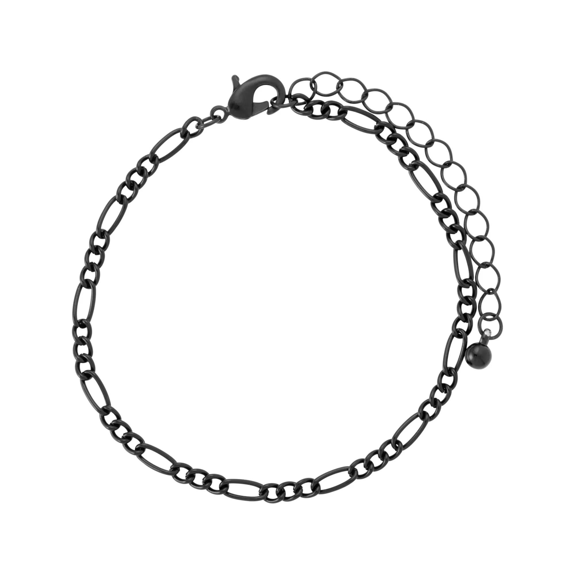 Multi-Pack Gothic Charm Black and Silver-Tone Bracelets - 5 Pack