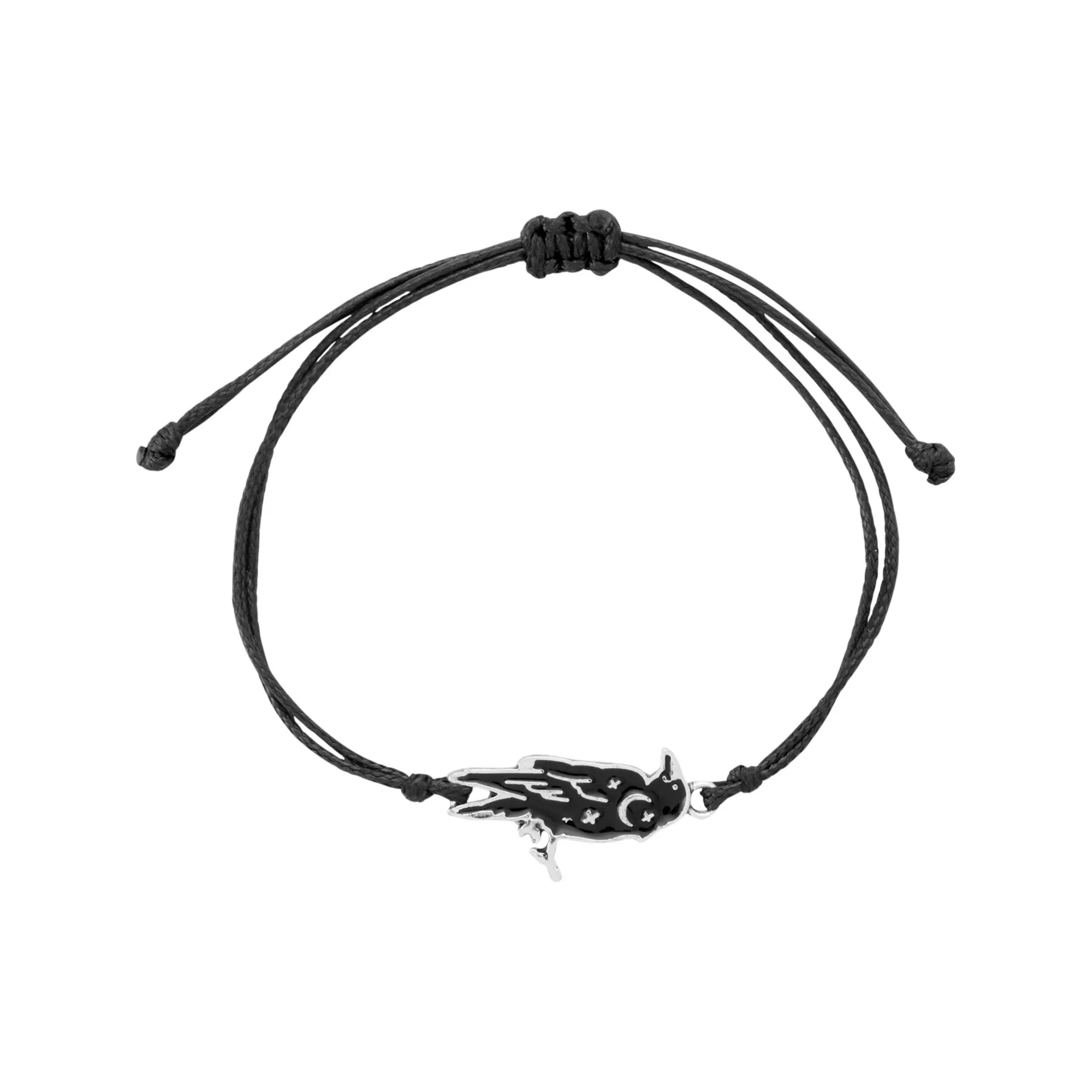 Multi-Pack Gothic Charm Black and Silver-Tone Bracelets - 5 Pack
