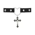 Heart Cross Charm Choker Necklace at Spencer's