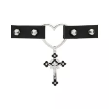 Heart Cross Charm Choker Necklace at Spencer's