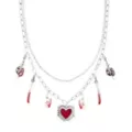 Silver-Tone Red Heart Knife Charm Necklace at Spencer's