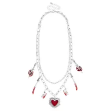 Silver-Tone Red Heart Knife Charm Necklace at Spencer's