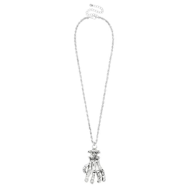 Skull Hand Pendant Chain Necklace at Spencer's