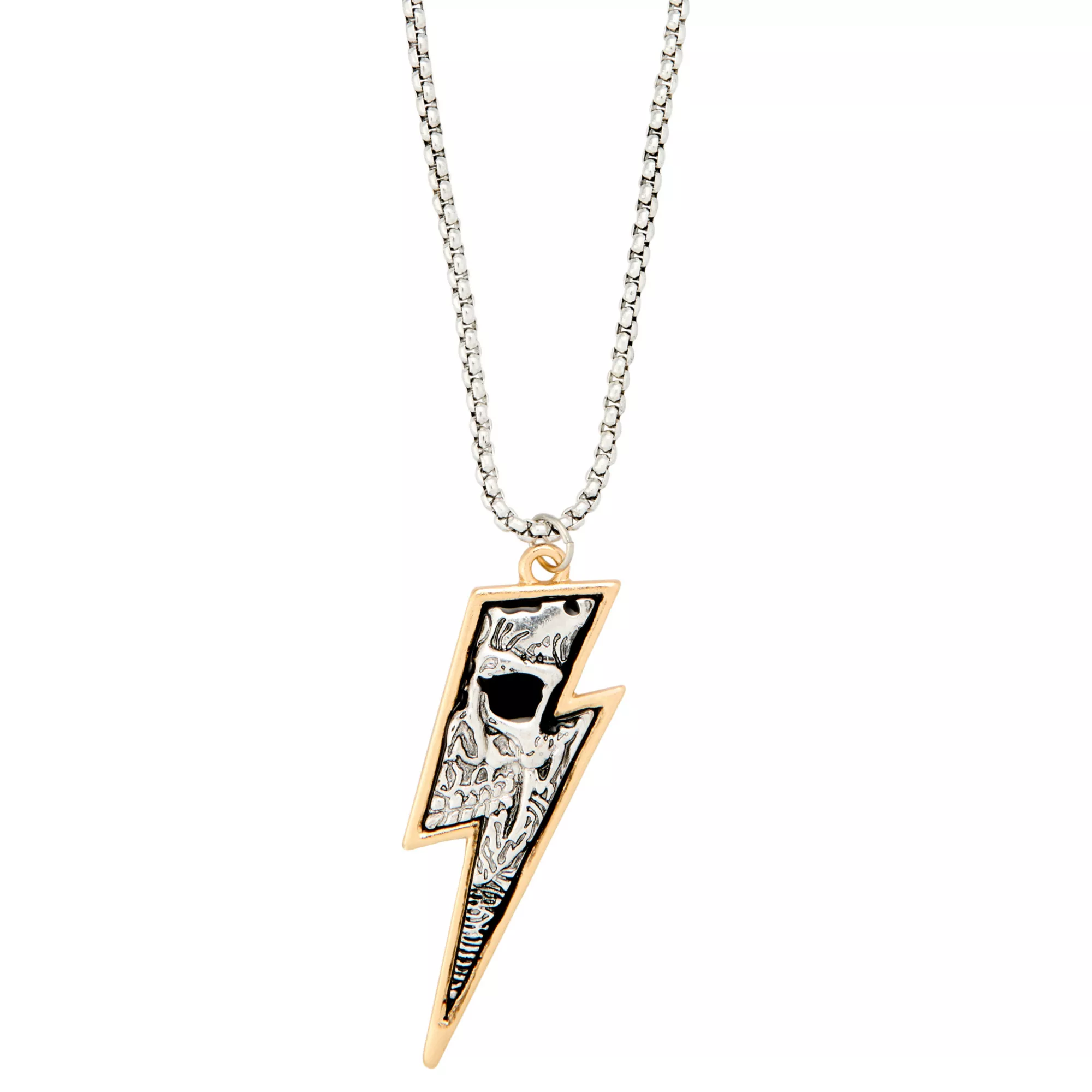 Skull Lightning Bolt Pendant Necklace