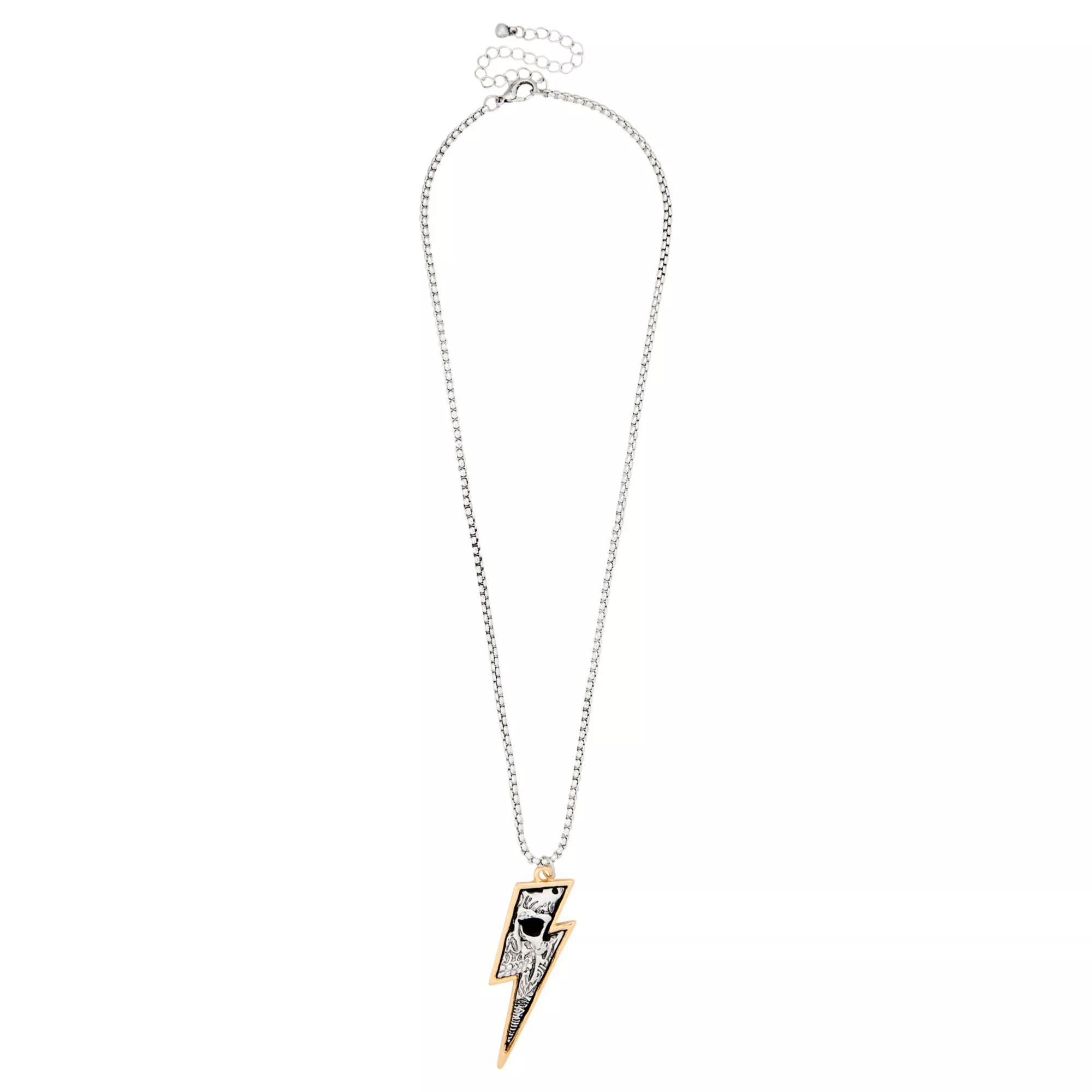 Skull Lightning Bolt Pendant Necklace