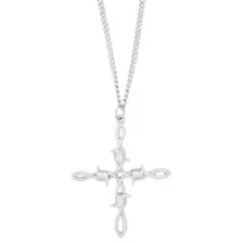 Barbed Wire Cross Chain Necklace at Spencer's