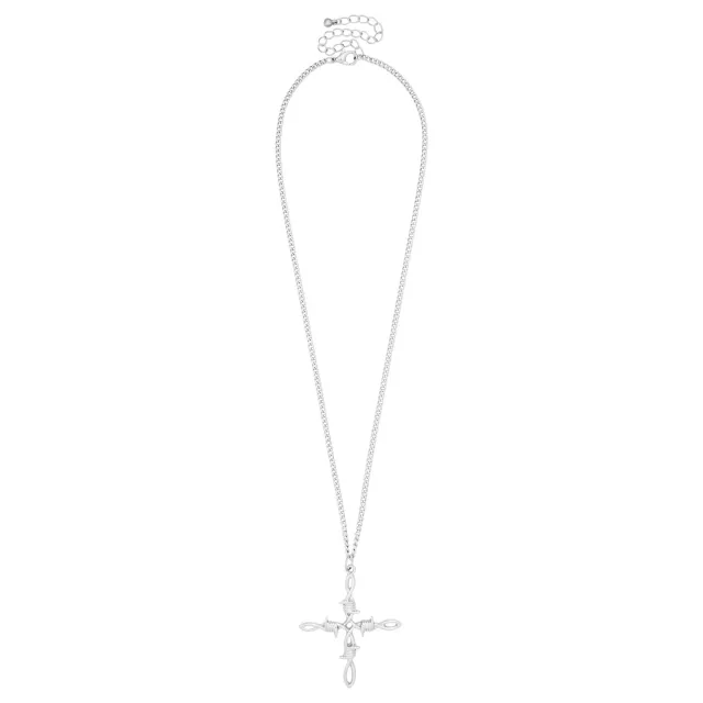 Barbed Wire Cross Chain Necklace at Spencer's
