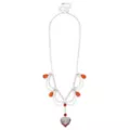 Silver-Tone Red Gem Heart Drop Chain Necklace at Spencer's