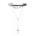 Black and Red Cross Drop Chain Choker Necklace at Spencer's