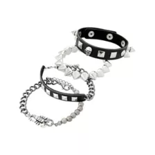 Multi-Pack Spiked Scorpion and Skull Stud Silver-Tone Bracelets - 4 Pack at Spencer's