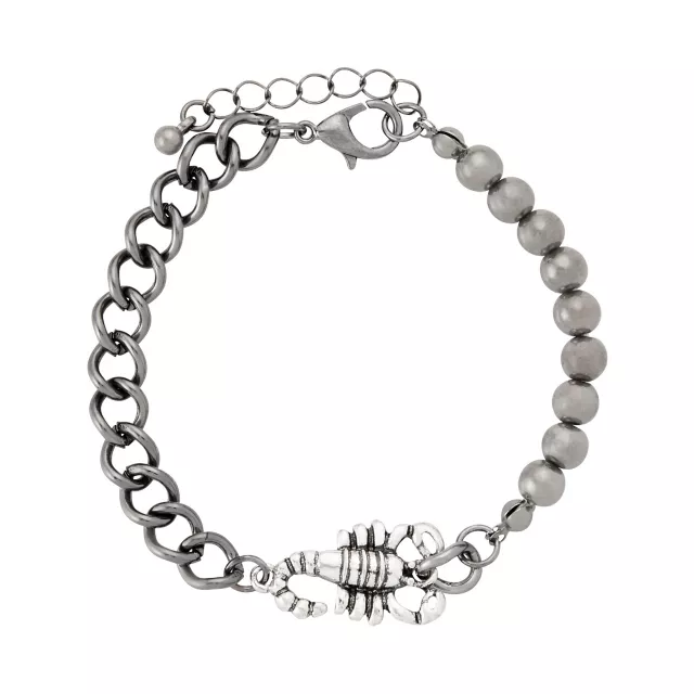 Multi-Pack Spiked Scorpion and Skull Stud Silver-Tone Bracelets - 4 Pack at Spencer's
