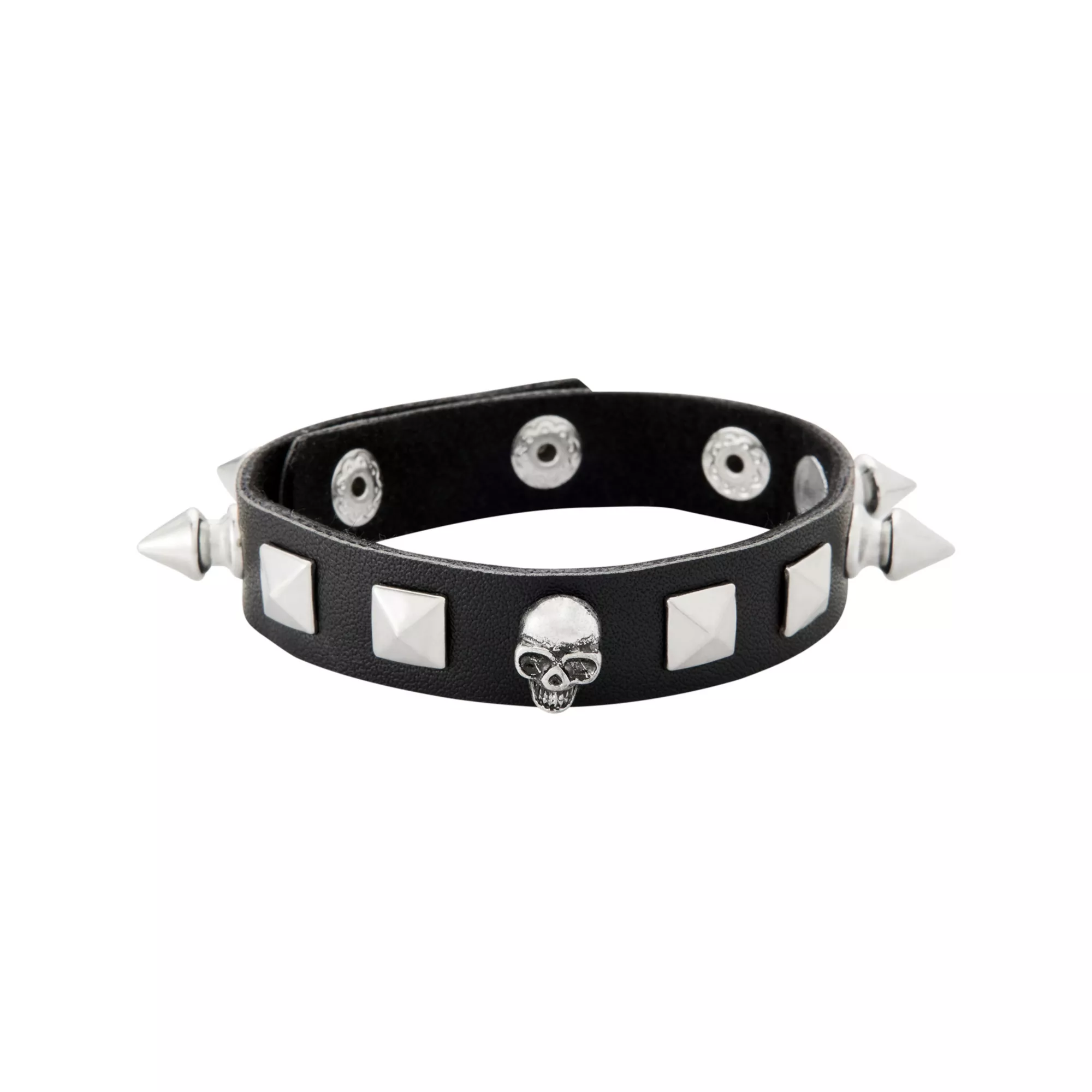 Multi-Pack Spiked Scorpion and Skull Stud Silver-Tone Bracelets - 4 Pack