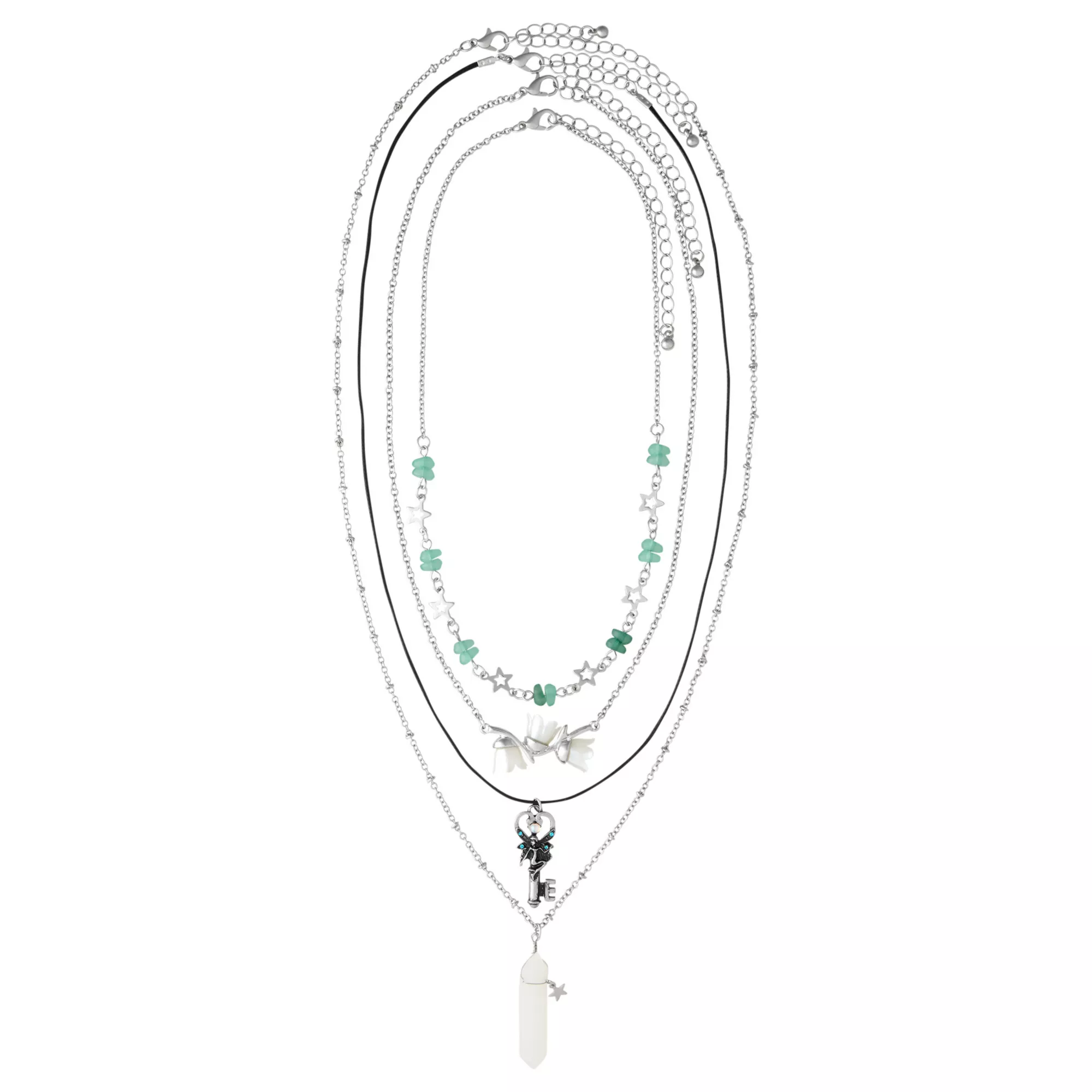 Star Fairy Key Pendant Layered Necklace